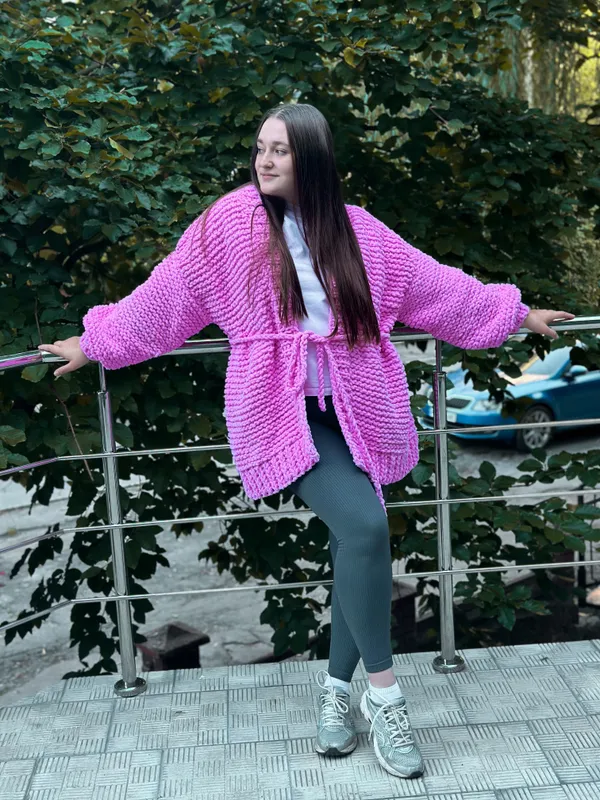 Кардиган з плюшевої пряжі