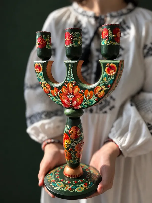 Авторський український свічник Трійця